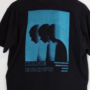 Kane Brown Concert Tour Tee Shirt Worldwide Beautiful 2020 Black Blue Large